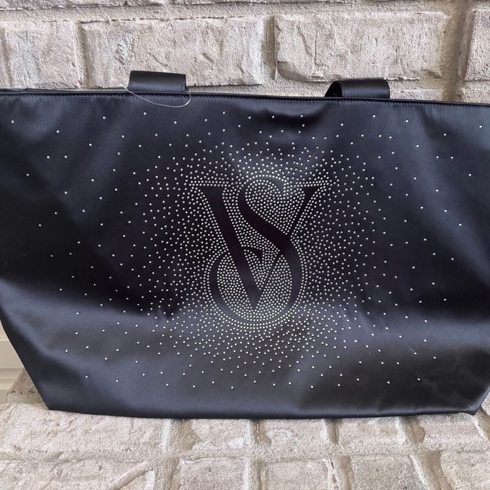 Victoria's Secret Black Tote with Sparkling Design